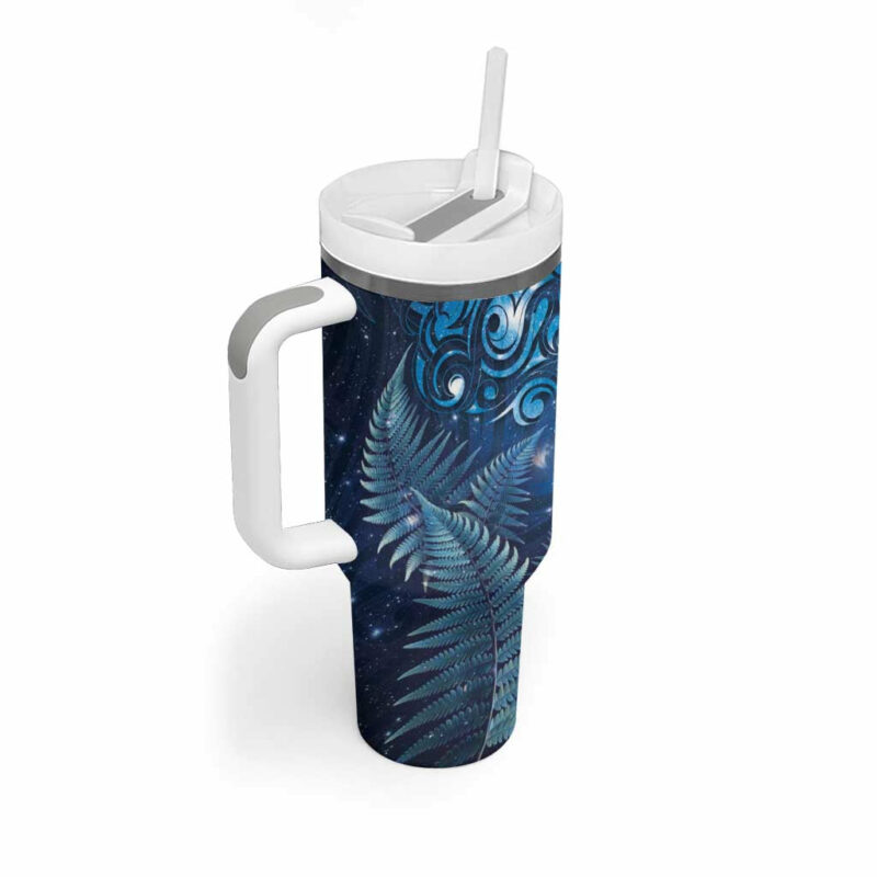 Matariki New Zealand Maori Silver Fern Custom Stanley Quencher 40oz Stainless Steel Tumbler With Handle - Threewoofs - Image 2