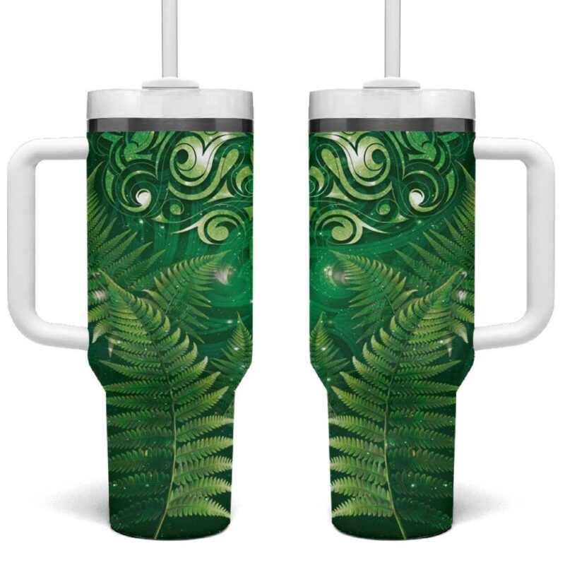 Matariki New Zealand Maori Silver Fern Custom Stanley Quencher 40oz Stainless Steel Tumbler With Handle - Threewoofs