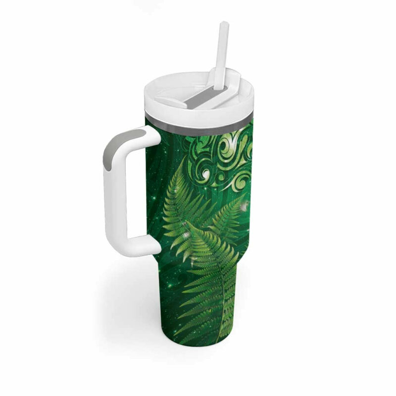 Matariki New Zealand Maori Silver Fern Custom Stanley Quencher 40oz Stainless Steel Tumbler With Handle - Threewoofs - Image 2