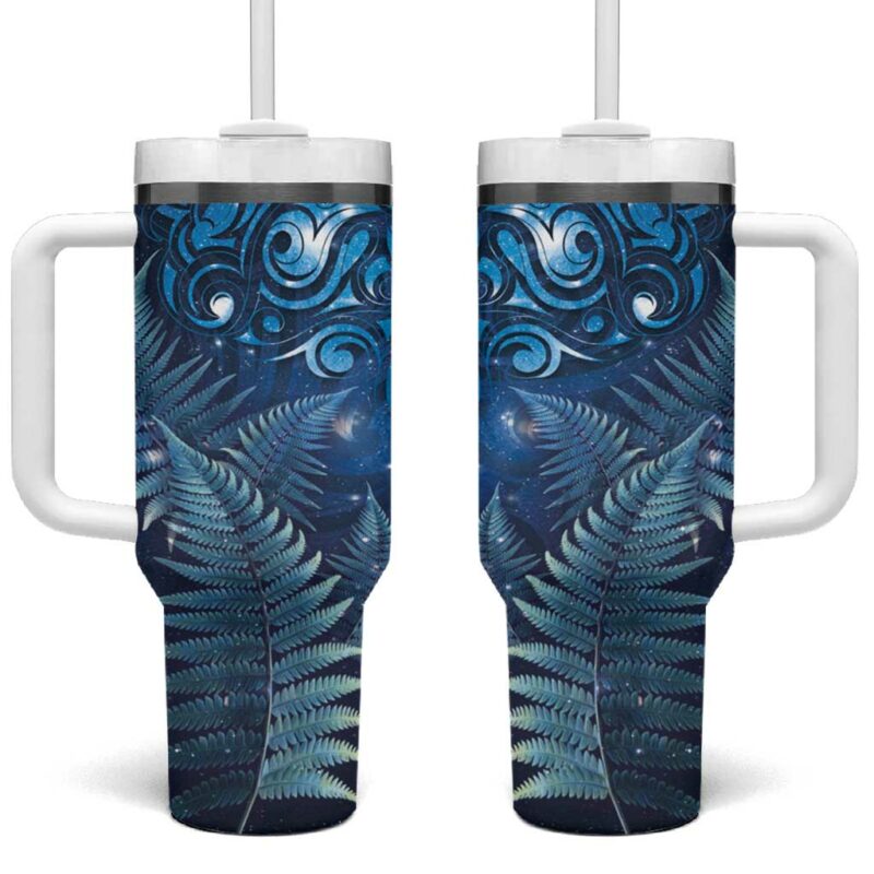 Matariki New Zealand Maori Silver Fern Custom Stanley Quencher 40oz Stainless Steel Tumbler With Handle - Threewoofs