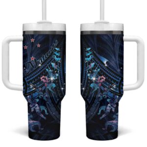 Matariki Paua Shell New Zealand Haka Dance At The Starry Night Custom Stanley Quencher 40oz Stainless Steel Tumbler With Handle - Threewoofs