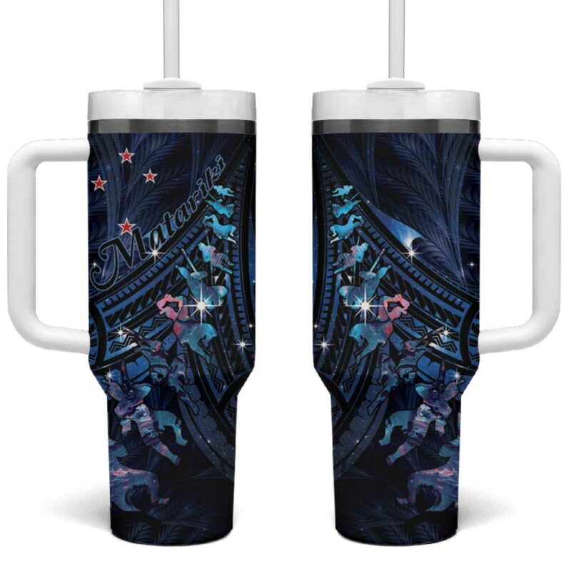 Matariki Paua Shell New Zealand Haka Dance At The Starry Night Custom Stanley Quencher 40oz Stainless Steel Tumbler With Handle - Threewoofs