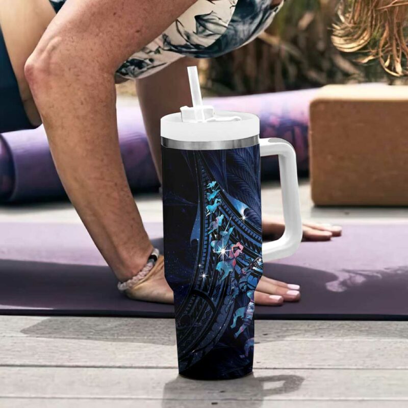 Matariki Paua Shell New Zealand Haka Dance At The Starry Night Custom Stanley Quencher 40oz Stainless Steel Tumbler With Handle - Threewoofs - Image 6