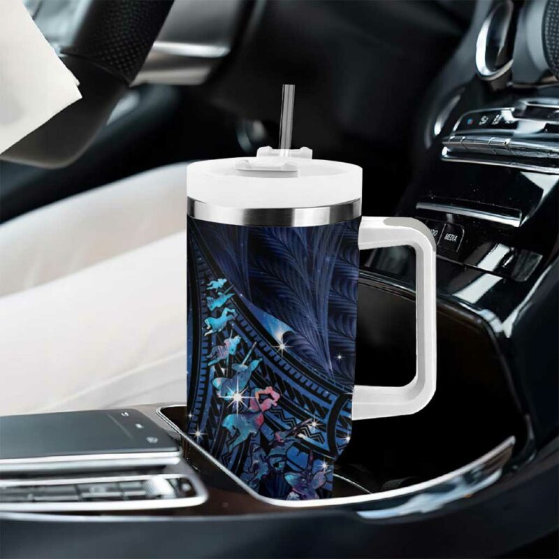 Matariki Paua Shell New Zealand Haka Dance At The Starry Night Custom Stanley Quencher 40oz Stainless Steel Tumbler With Handle - Threewoofs - Image 8
