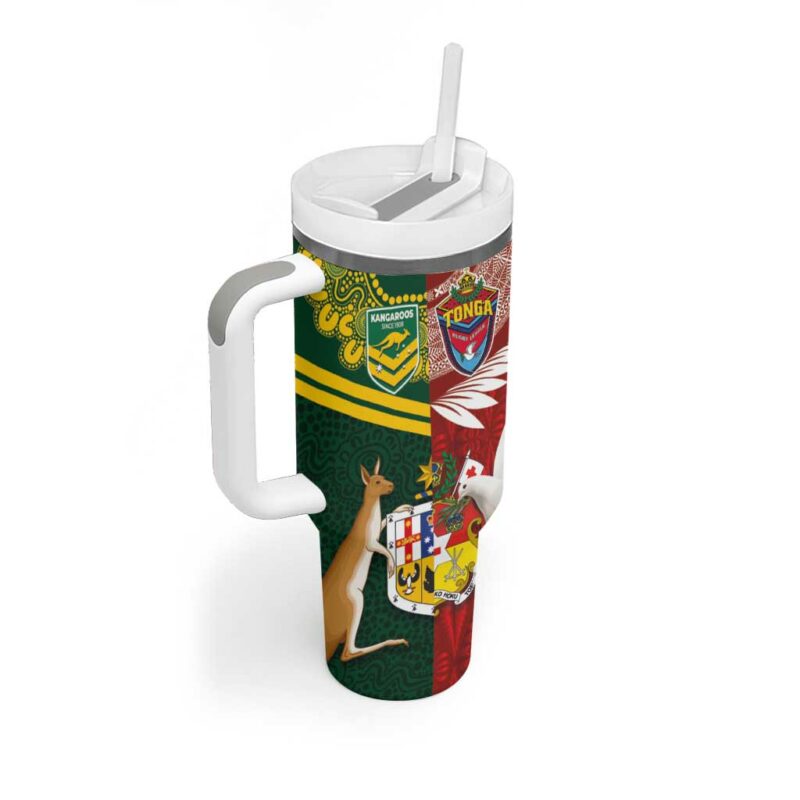 Mate Ma‚Äôa Tonga and Australia Kangaroo Nation Seal Custom Stanley Quencher 40oz Stainless Steel Tumbler With Handle - Threewoofs - Image 2
