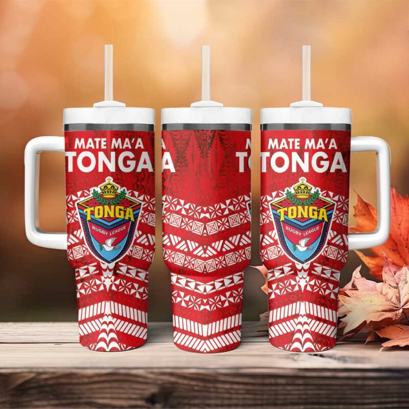 Mate Ma‚Äôa Tonga Double White Dove and Kupesi Ngatu Art Tattoo Custom Stanley Quencher 40oz Stainless Steel Tumbler With Handle - Threewoofs - Image 4