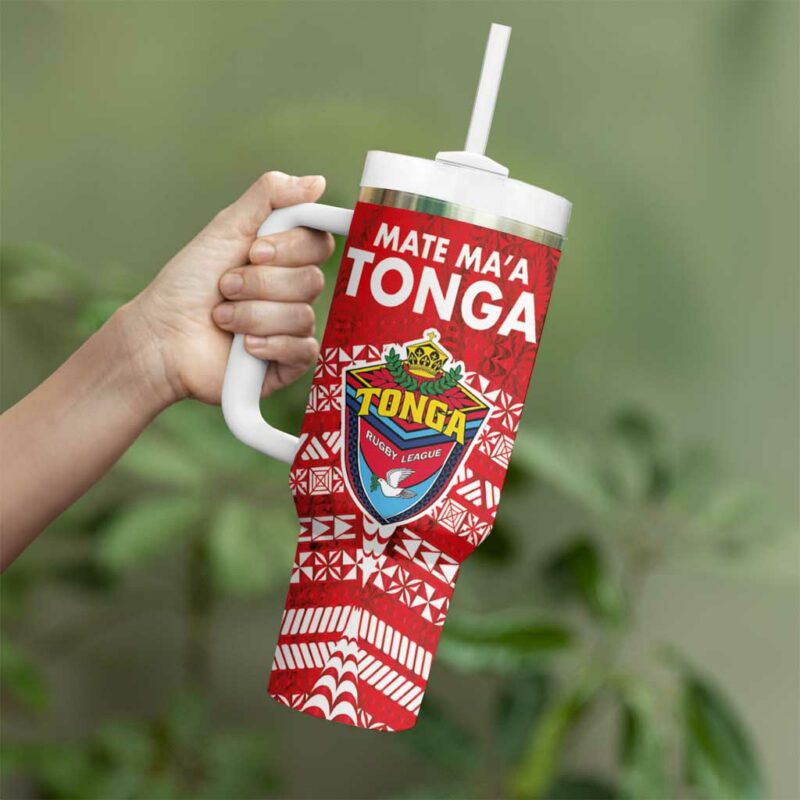 Mate Ma‚Äôa Tonga Double White Dove and Kupesi Ngatu Art Tattoo Custom Stanley Quencher 40oz Stainless Steel Tumbler With Handle - Threewoofs - Image 3
