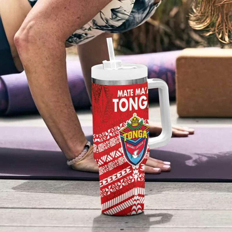Mate Ma‚Äôa Tonga Double White Dove and Kupesi Ngatu Art Tattoo Custom Stanley Quencher 40oz Stainless Steel Tumbler With Handle - Threewoofs - Image 6