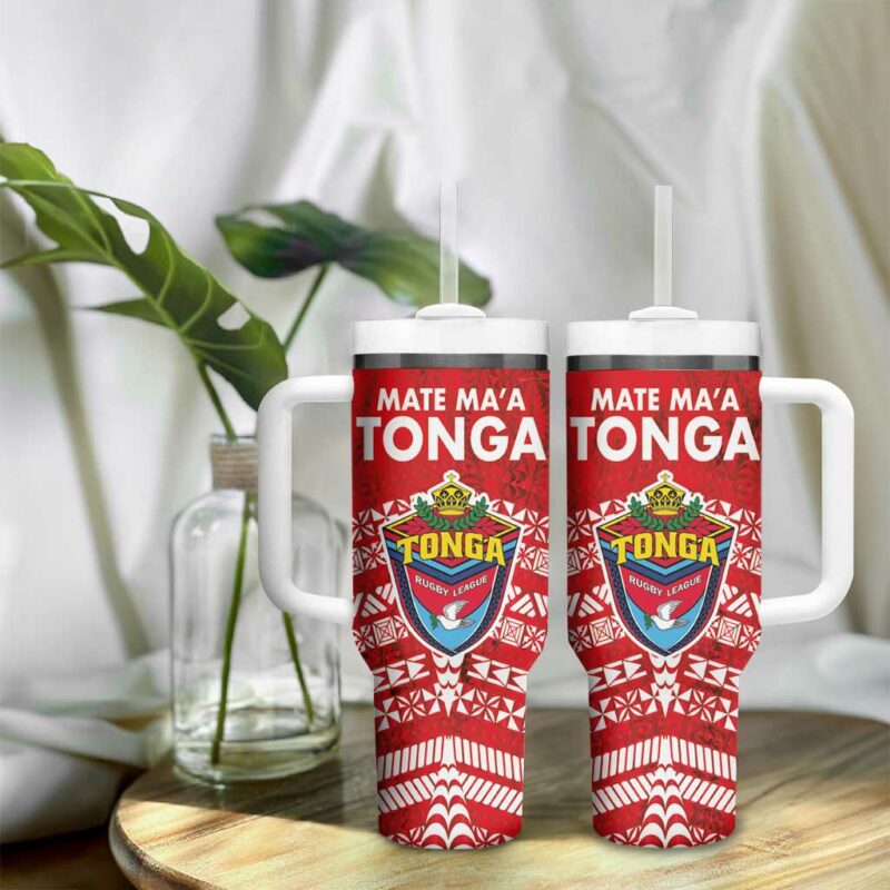 Mate Ma‚Äôa Tonga Double White Dove and Kupesi Ngatu Art Tattoo Custom Stanley Quencher 40oz Stainless Steel Tumbler With Handle - Threewoofs - Image 9