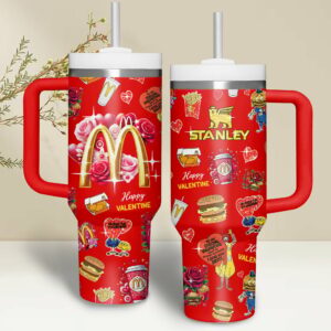 Mcdonald Food Custom Stanley Quencher 40oz Stainless Steel Tumbler With Handle - Threewoofs