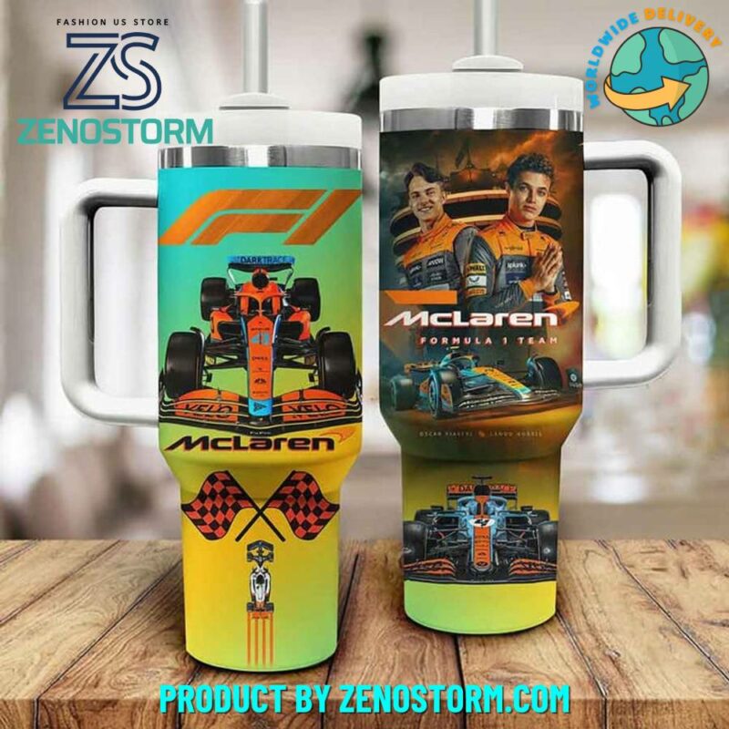 Mclaren Formula 1 Team Custom Stanley Quencher 40oz Stainless Steel Tumbler With Handle - Threewoofs - Image 2