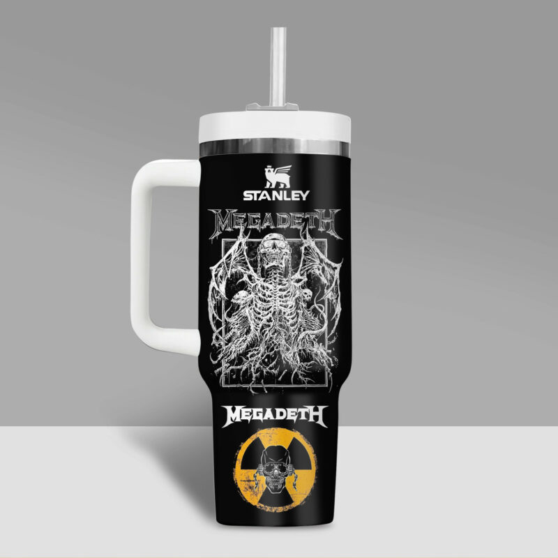 Megadeth Band Music Custom Stanley Quencher 40oz Stainless Steel Tumbler With Handle - Threewoofs - Image 2