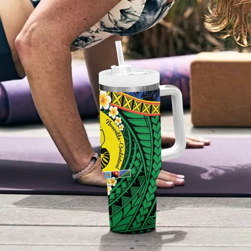 Melanesian New Caledonia Custom Stanley Quencher 40oz Stainless Steel Tumbler With Handle - Threewoofs - Image 6