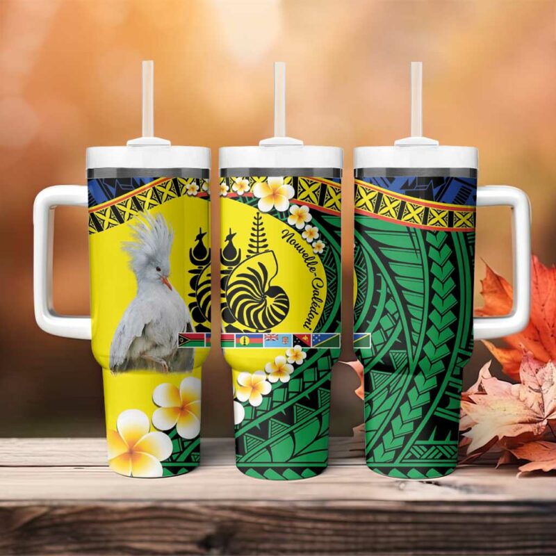 Melanesian New Caledonia Custom Stanley Quencher 40oz Stainless Steel Tumbler With Handle - Threewoofs - Image 4