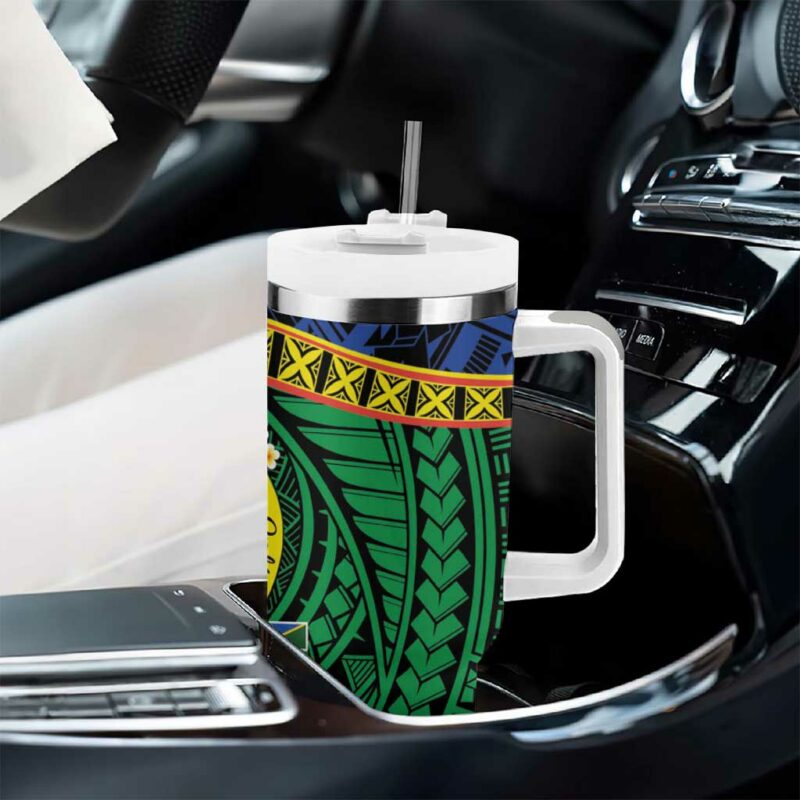 Melanesian New Caledonia Custom Stanley Quencher 40oz Stainless Steel Tumbler With Handle - Threewoofs - Image 8