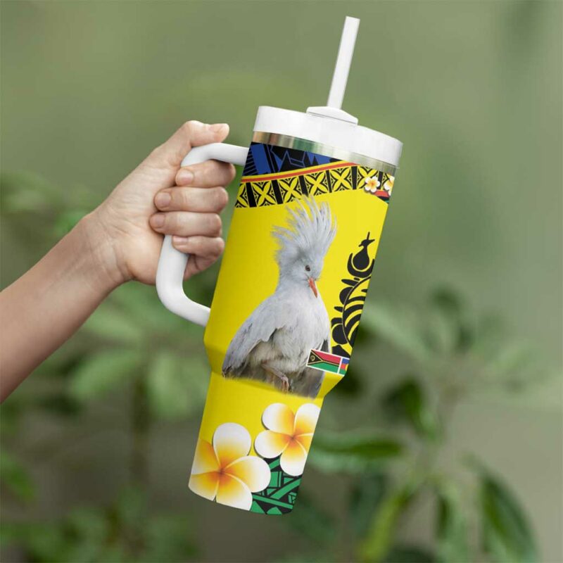 Melanesian New Caledonia Custom Stanley Quencher 40oz Stainless Steel Tumbler With Handle - Threewoofs - Image 3