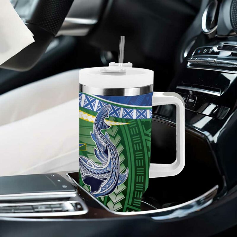 Melanesian Solomon Islands Tropical hark Tattoo Custom Stanley Quencher 40oz Stainless Steel Tumbler With Handle - Threewoofs - Image 8