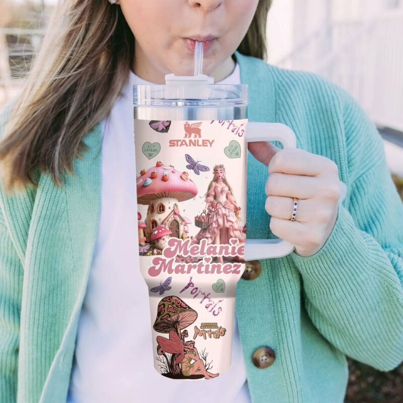Melanie Martinez Music Custom Stanley Quencher 40oz Stainless Steel Tumbler With Handle - Threewoofs - Image 3