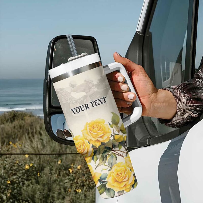 Melbourne Horse Racing Australian Horse With Yellow Roses Custom Stanley Quencher 40oz Stainless Steel Tumbler With Handle - Threewoofs - Image 7