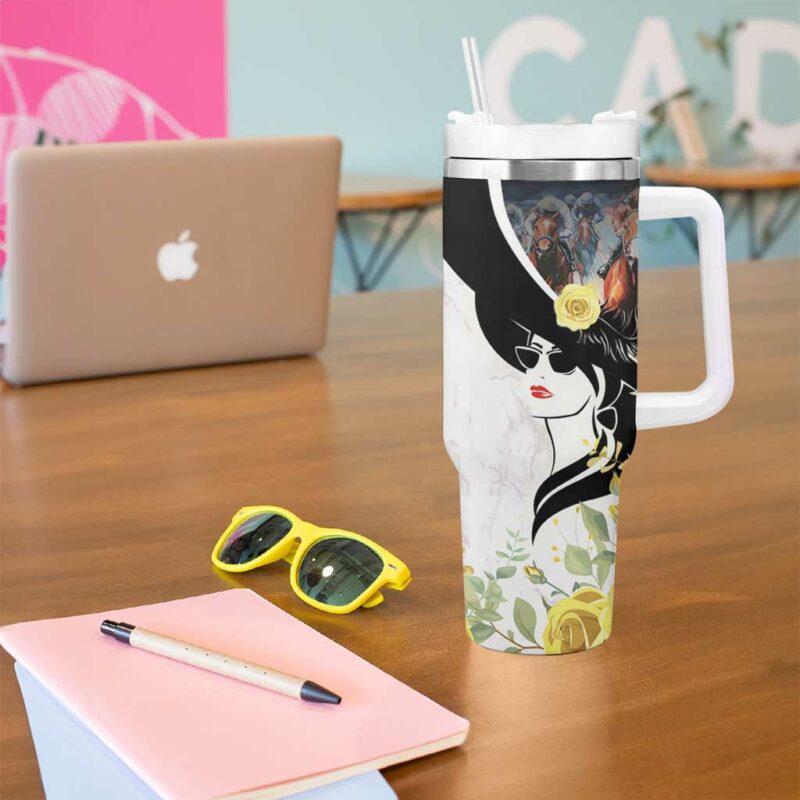 Melbourne Horse Racing Derby Day Custom Stanley Quencher 40oz Stainless Steel Tumbler With Handle - Threewoofs - Image 5
