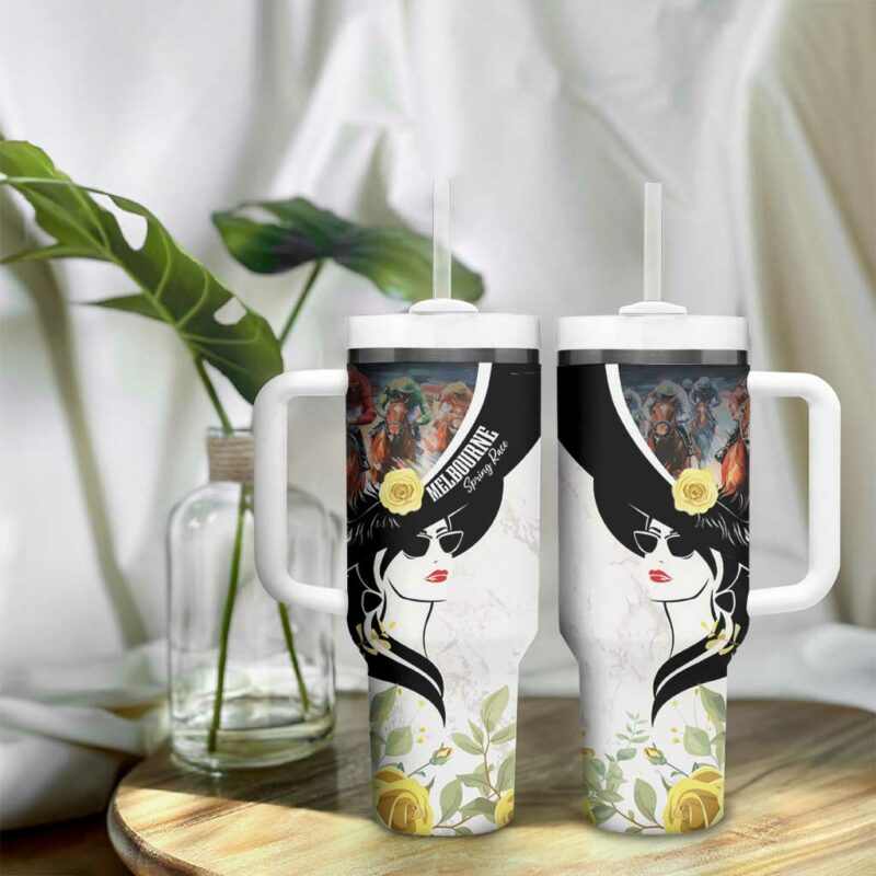 Melbourne Horse Racing Derby Day Custom Stanley Quencher 40oz Stainless Steel Tumbler With Handle - Threewoofs - Image 9