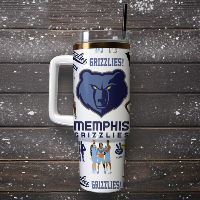 Memphis Grizzlies NBA Sports Custom Stanley Quencher 40oz Stainless Steel Tumbler - Threewoofs - Image 2