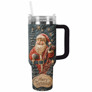 Merry Santa Delight Christmas Custom Stanley Quencher 40oz Stainless Steel Tumbler With Handle - Threewoofs