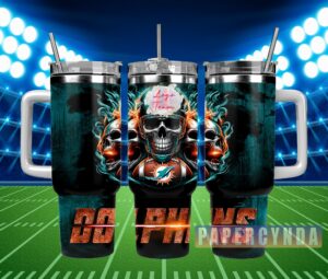 Skull Fire Football Tumbler - Perfect for Game Day Enthusiasts