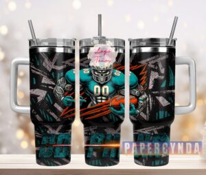 Stylish Skull Football Tumbler with Handle - Perfect for Sports Fans