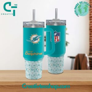 Miami Dolphins NFL Fan Tumbler with Straw - Perfect Gift for Sports Lovers