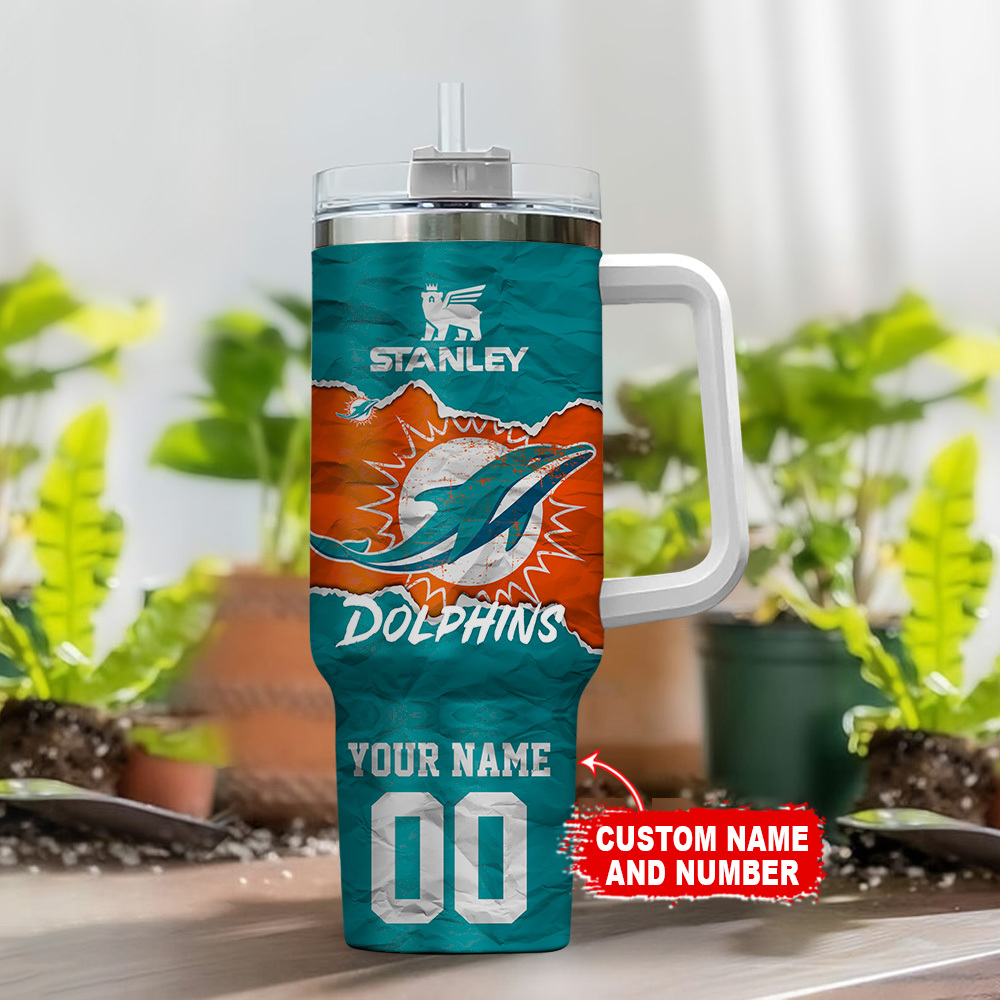 Customizable Stanley Dolphins Tumbler – Personalized Name & Number - Image 2