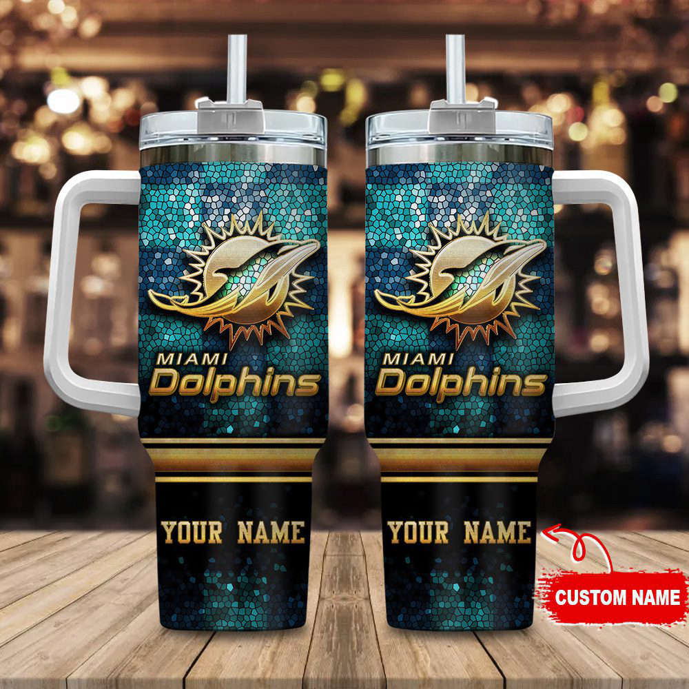 Custom Miami Dolphins Personalized Tumbler - Durable & Stylish Fan Gift