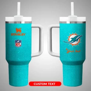 Custom Text NFL Team Vacuum Insulated Tumbler with Straw - Personalized Gift