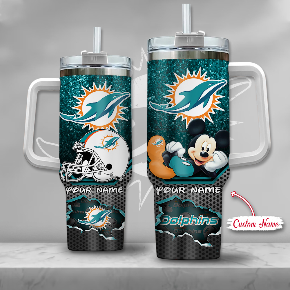 Custom NFL Team & Cartoon Character Tumbler with Straw - Personalized Gift