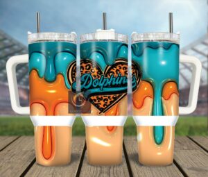 Vibrant Dolphin Tumbler with Handle & Straw - Perfect for On-the-Go