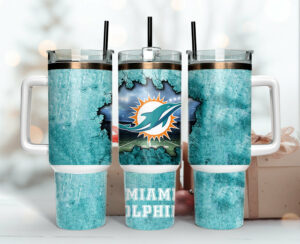 Miami Dolphins Insulated Tumbler Mug - Keep Drinks Hot or Cold