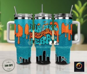 Vibrant Drip Design Tumbler with Straw - 40oz Insulated Cup for Hot & Cold Drinks