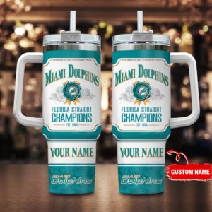 Personalized Miami Dolphins Champion Tumbler with Handle - Custom Name Gift