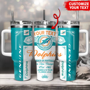 Customizable Dolphins Tumbler - Personalized Football Fan Gift Mug
