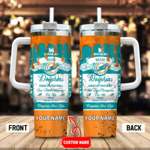 Customizable Dolphins Football Tumbler - Personalized Name Gift