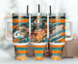 Miami Dolphins Fan Tumbler - Insulated, Durable, Vibrant Design