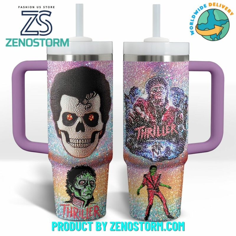 Michael Jackson Music Custom Stanley Quencher 40oz Stainless Steel Tumbler With Handle - Threewoofs - Image 2
