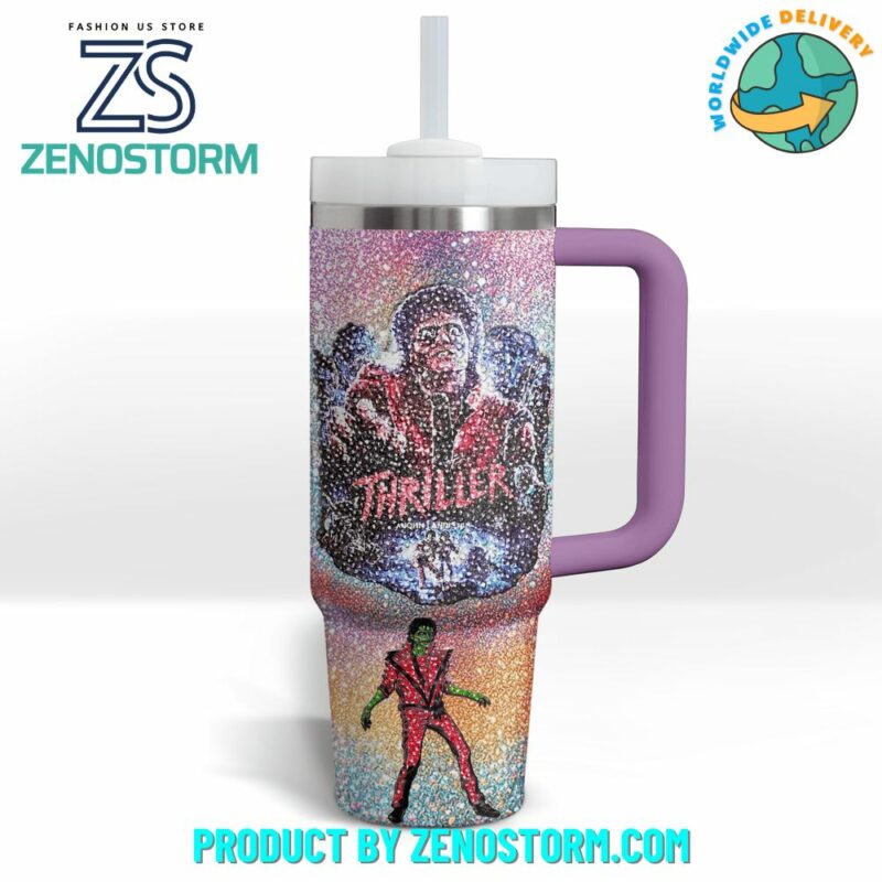 Michael Jackson Music Custom Stanley Quencher 40oz Stainless Steel Tumbler With Handle - Threewoofs - Image 4