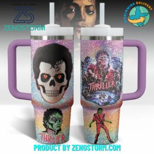 Michael Jackson Music Custom Stanley Quencher 40oz Stainless Steel Tumbler With Handle - Threewoofs