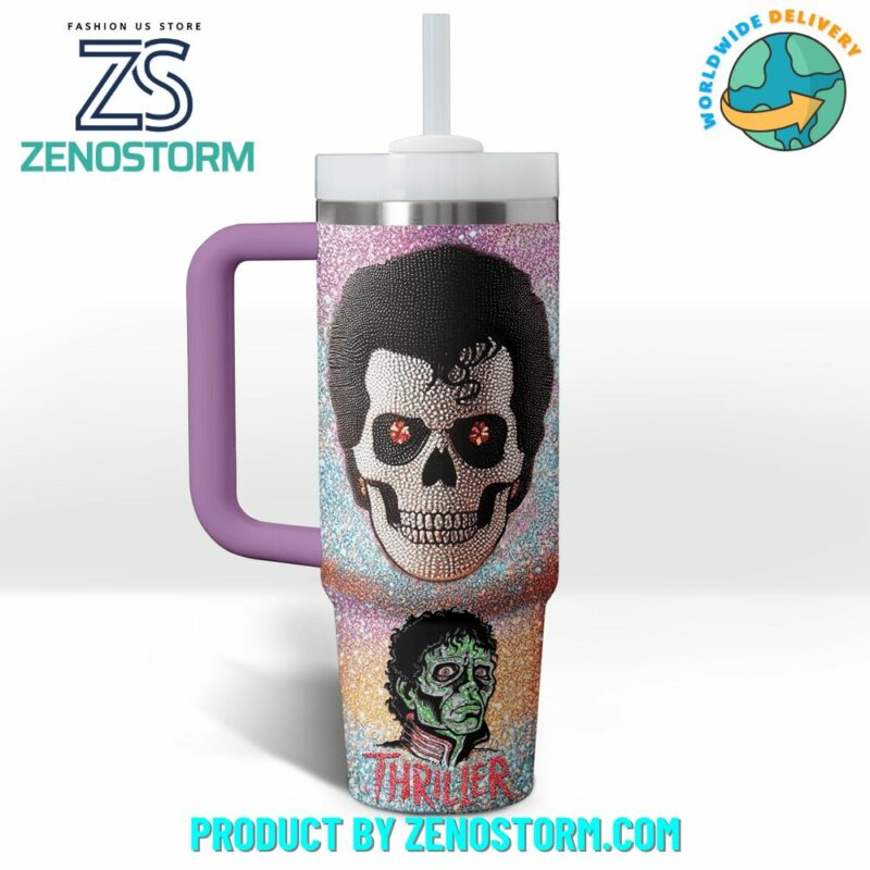 Michael Jackson Music Custom Stanley Quencher 40oz Stainless Steel Tumbler With Handle - Threewoofs - Image 3