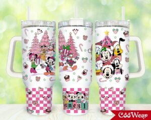 Festive Holiday Travel Mug with Cartoon Characters - Perfect Gift