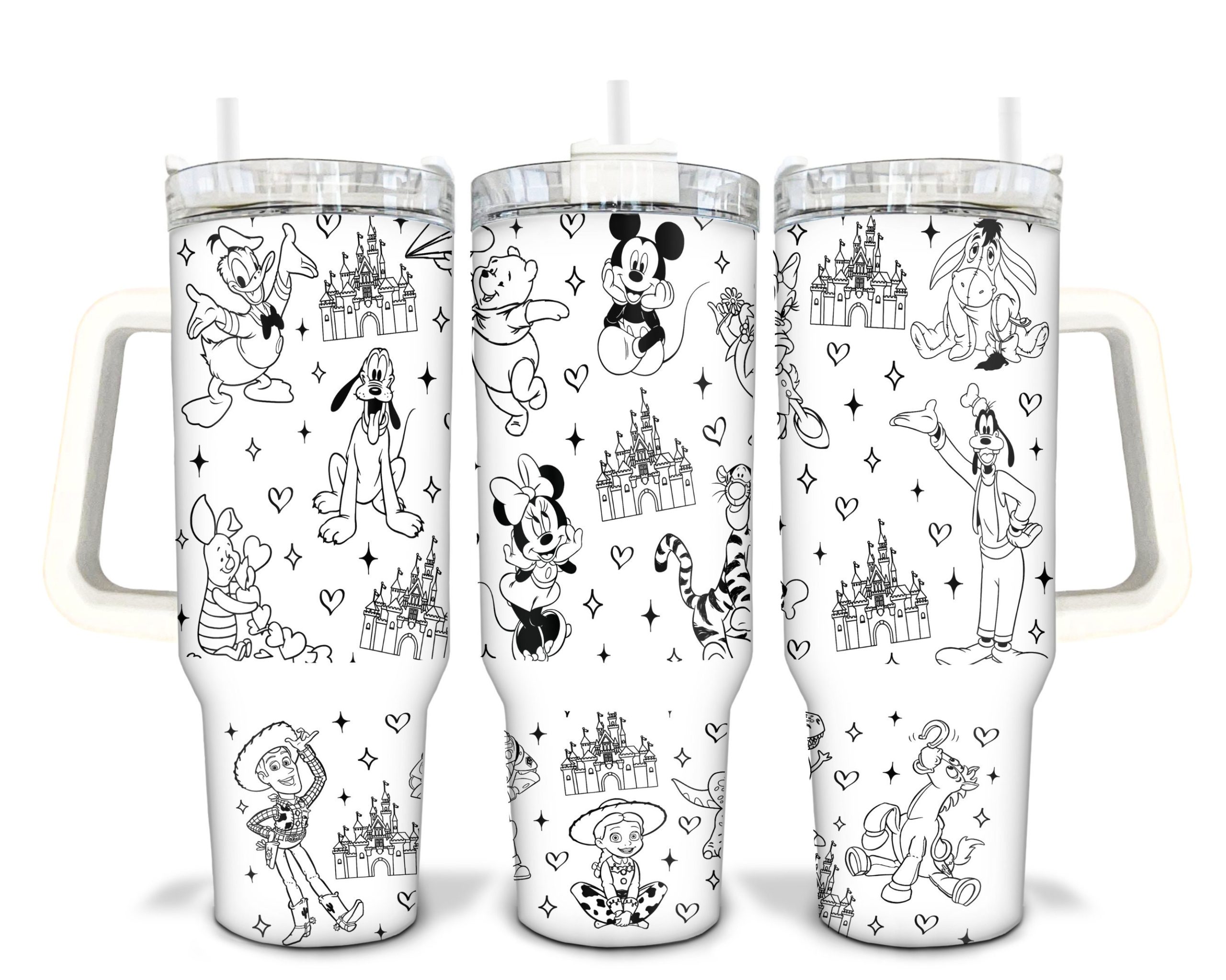 Magic Kingdom Character Tumbler with Handle - 40oz Insulated Travel Cup