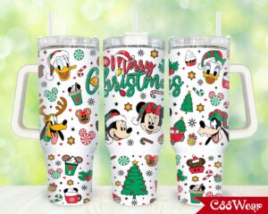 Festive Holiday Tumbler with Iconic Cartoon Characters - Perfect Christmas Gift