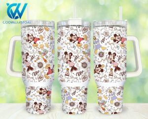 Cute Cartoon Character Travel Mug with Handle - 40oz Stainless Steel Insulated Tumbler