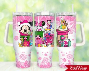 Festive Cartoon Character Insulated Travel Mug - Holiday Cheer in Every Sip